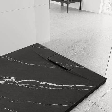 Basaltti CARRARA BLACK suihkuallas 90x90 – Musta