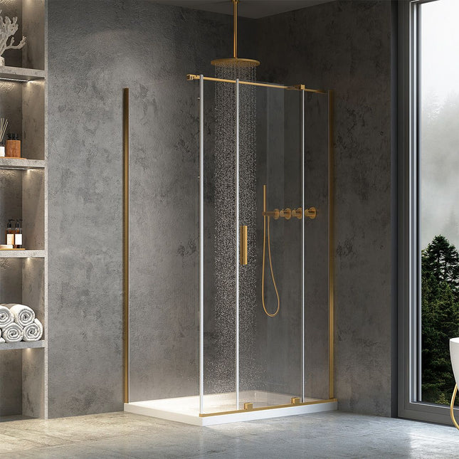 REA suihkukaappi Montana Gold Brush 130x80 – Kulta