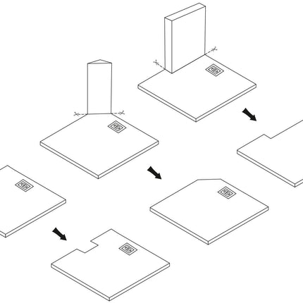 Basaltti CARRARA WHITE suihkuallas 90x90 – Valkoinen