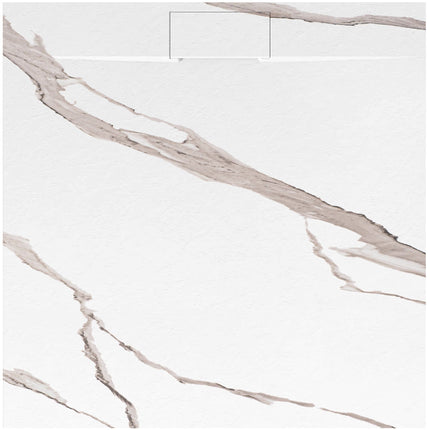 Basaltti CARRARA WHITE suihkuallas 90x90 – Valkoinen