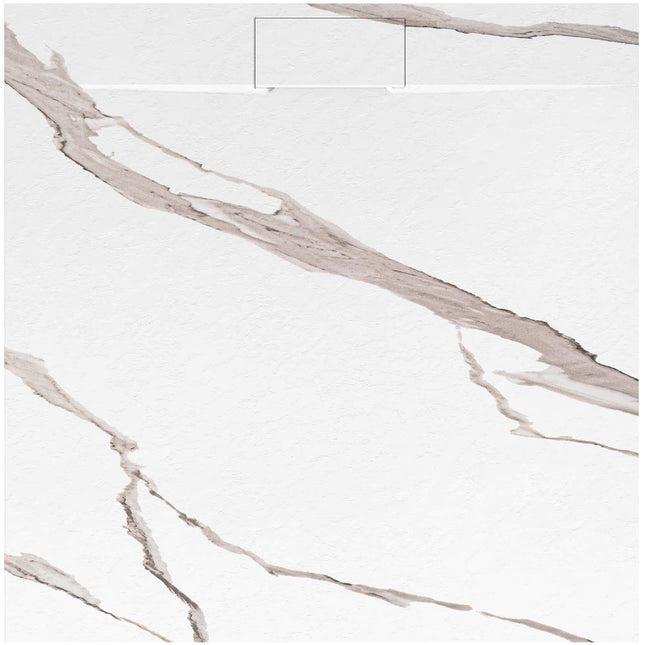 Basaltti CARRARA WHITE suihkuallas 90x90 – Valkoinen