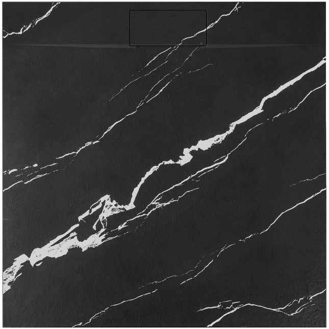 Basaltti CARRARA BLACK suihkuallas 90x90 – Musta