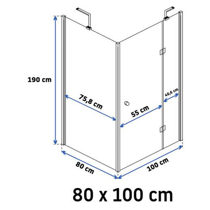 Rea Madox suihkukaappi 80x100 – Musta