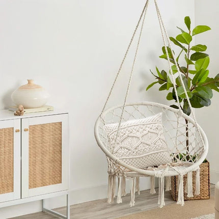 Setti Boho keinu nojatuoli GL078 + tyyny 322147 Ecru
