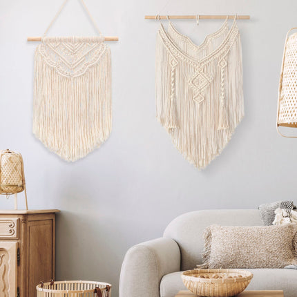 BOHO MACRAME SEINÄKORISTE SISUSTUSSETTI + ECRU MACRAME