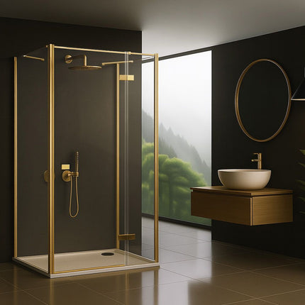 Rea suihkukaappi Rea Atlas 80x90 Brush Gold – Kulta