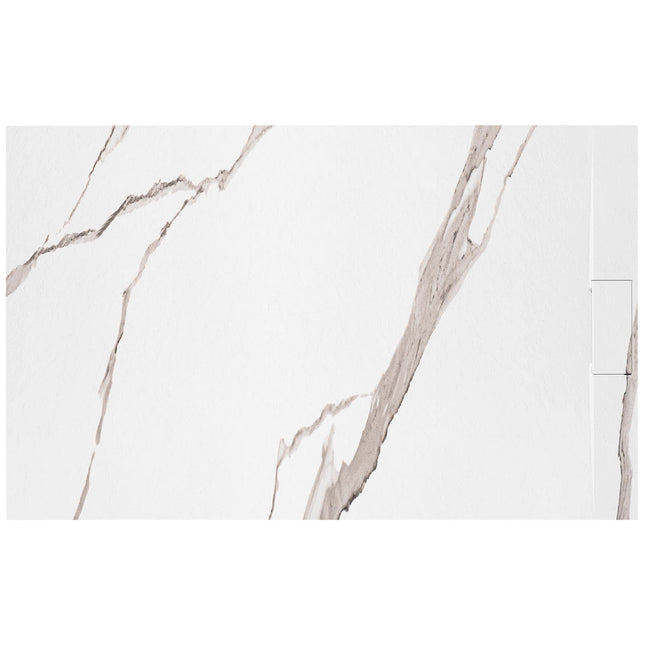 Basaltti CARRARA WHITE suihkuallas 80x100 – Valkoinen
