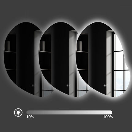 LED SEINÄPEILI 80x60cm CLOUD C – Musta