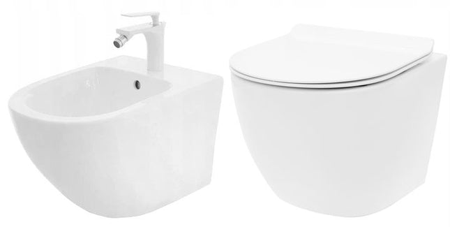 CARLO MINI Tornado Rimless Slim N wc-istuin + CARLO MINI bidee
