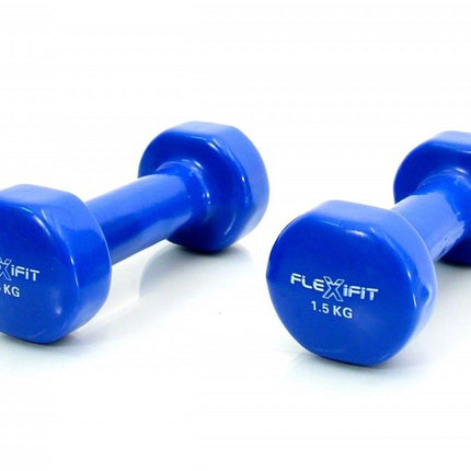 Vinyylikäsipainot 2 x 1,5 kg sininen Flexifit – Sininen