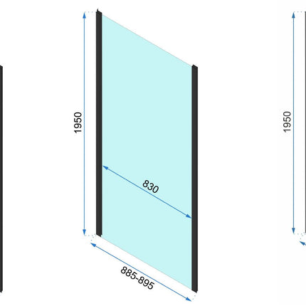 Rapid Fold Black seinään kiinnitettävä suihkukaappi