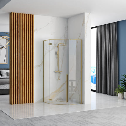 Rea suihkukaappi DIAMOND 90x90 BRUSH GOLD – Kulta