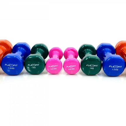 Vinyylikäsipainot 2 x 1,5 kg sininen Flexifit – Sininen