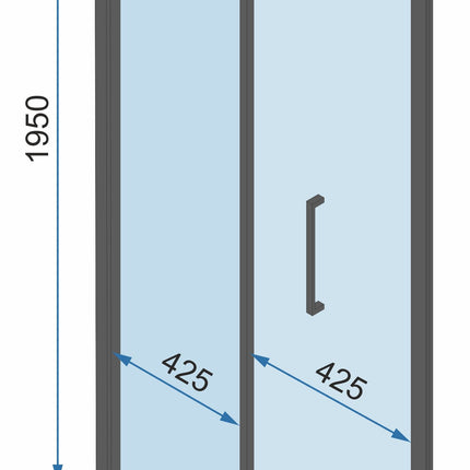Rapid Fold Black seinään kiinnitettävä suihkukaappi