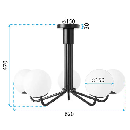 Lamppu BLACK APP1578-5C – Musta