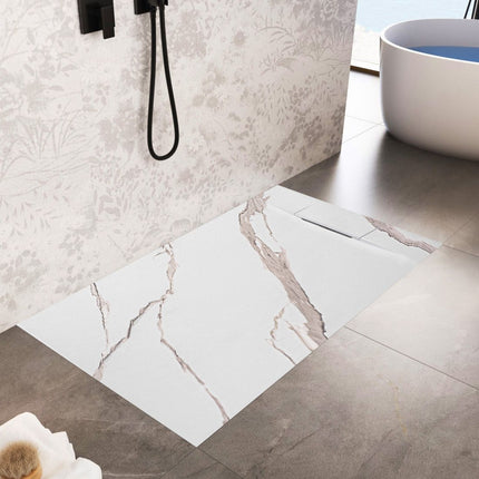 Basaltti CARRARA WHITE suihkuallas 90x120 – Valkoinen