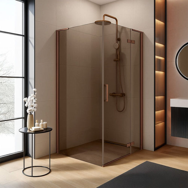 REA Hugo suihkukaappi Copper Brush 80x80 – Kupari