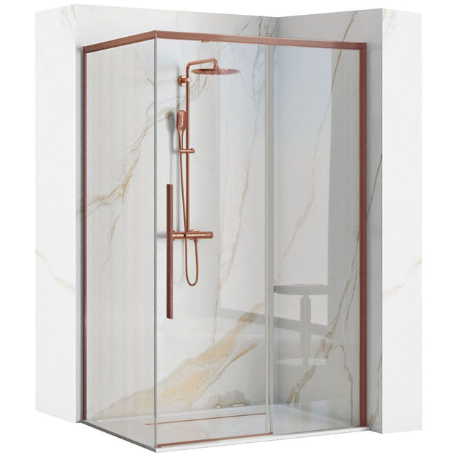 SOLAR Copper Brush suihkukaappi 100x80 – kupari