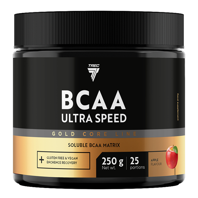 Aminohappo TREC GOLD CORE LINE BCAA ULTRA SPEED APPLE 250 g