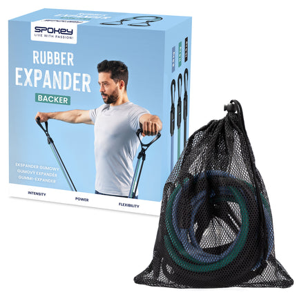 Expander kumi SPOKEY BACKER, musta-vihreä-sininen