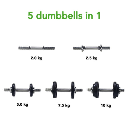 Käsipaino TUNTURI Käsipainosetti 10kg, 1 bar
