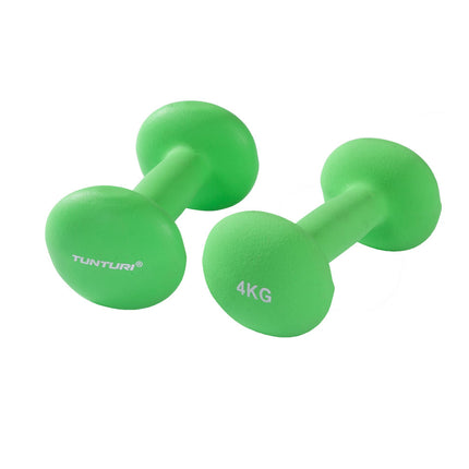 Käsipainot TUNTURI Neopreeni käsipainot 4kg, vihreä