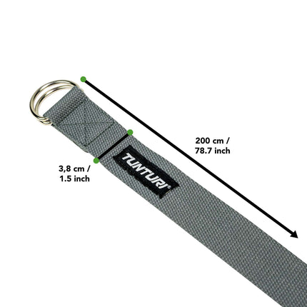 Joogahihna TUNTURI Yoga Straps, 200cm, harmaa