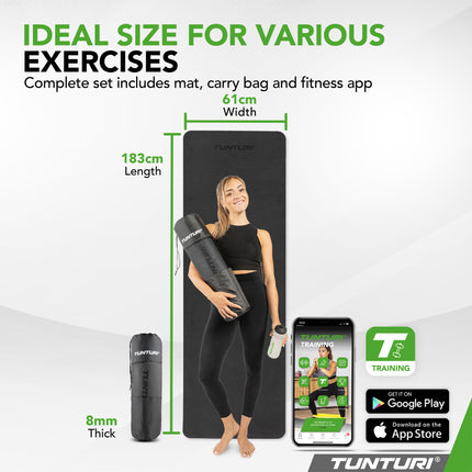 Joogamatto Tunturi Yogamat 8mm, musta