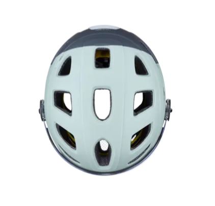 Kypärä CAIRN QUARTZ MIPS läpinäkyvä visiiri LED USB matta eukalyptusharmaa (sähköpyöriin) (M)