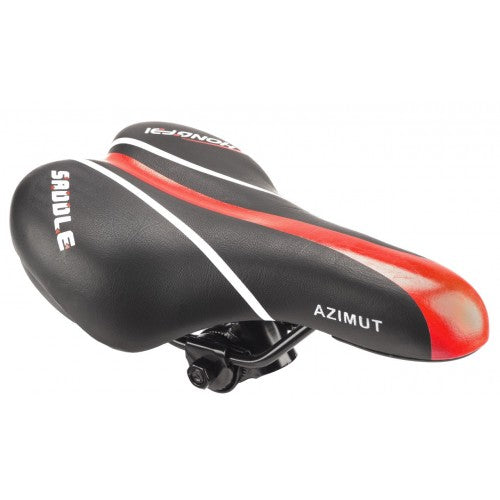 Lasten satula AZIMUT Kids 240x135mm, musta-punainen