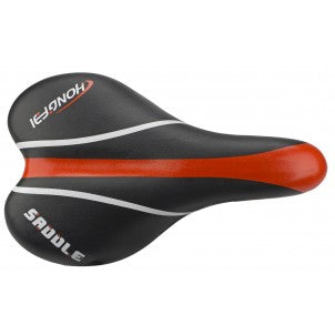 Lasten satula AZIMUT Kids 240x135mm, musta-punainen