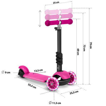 Lasten skootteri RICOKIDS Buggy, pinkki