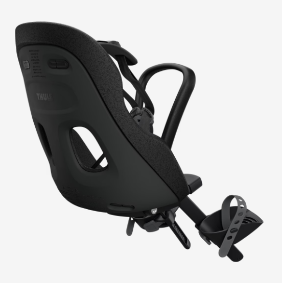 Lastenistuin Thule Yepp2 Mini Midnight Black, rungon kiinnitys edessä