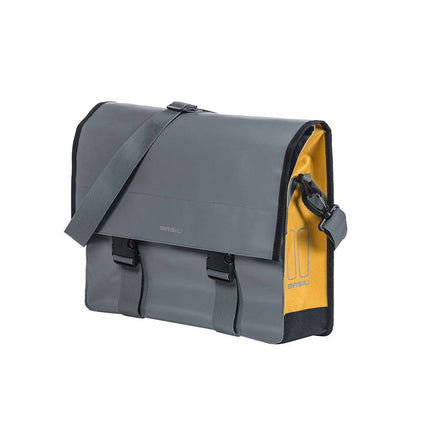 Olkalaukku, jossa matkatavarakehyksen kiinnitys BASILURBAN LOAD, 15-17 L, olkahihnalla, harmaa