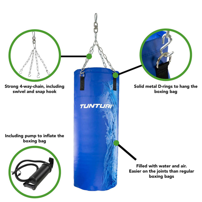 Nyrkkeilykassi Tunturi Aqua Boxing Bag 100 cm, sininen
