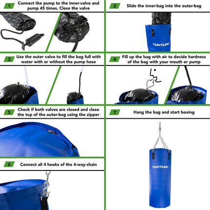 Nyrkkeilykassi Tunturi Aqua Boxing Bag 100 cm, sininen