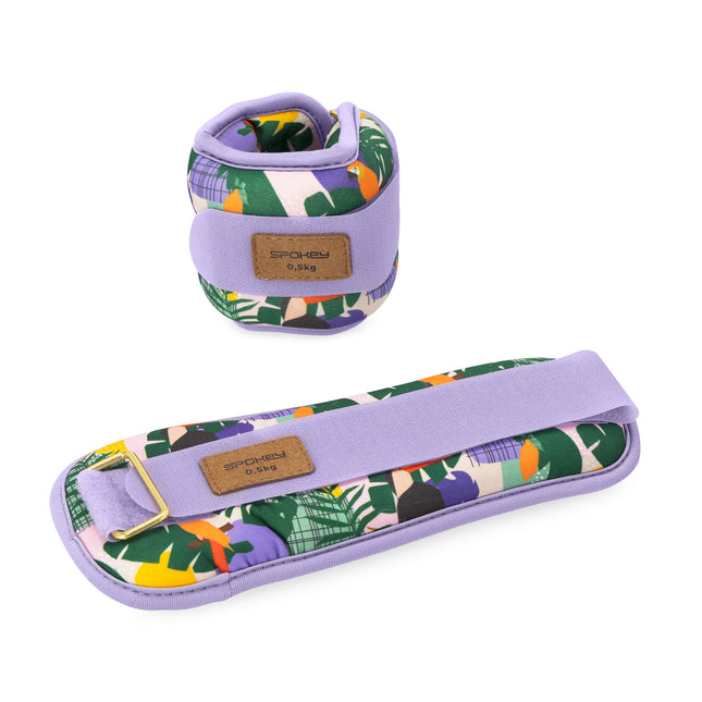 Ranne- ja nilkkapainot SPOKEY Home Jungle 2x0,5 kg, violetti-kirjava