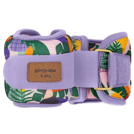 Ranne- ja nilkkapainot SPOKEY Home Jungle 2x0,5 kg, violetti-kirjava