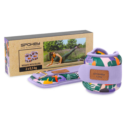 Ranne- ja nilkkapainot SPOKEY Home Jungle 2x0,5 kg, violetti-kirjava