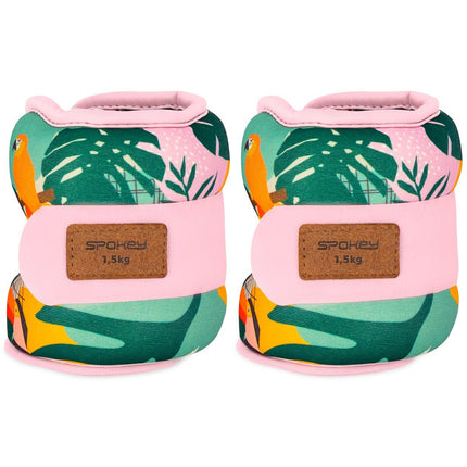 Ranne- ja nilkkapainot SPOKEY Home Jungle 2x1,5 kg, pinkki-kirjava