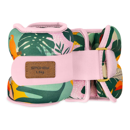 Ranne- ja nilkkapainot SPOKEY Home Jungle 2x1,5 kg, pinkki-kirjava