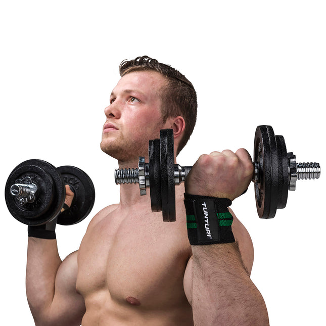 Rannehihnat TUNTURI Wrist Wraps, vihreä