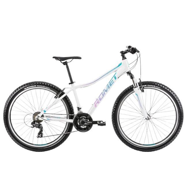 Nuorten polkupyörä ROMET Jolene 6.1, 26" valkoinen-vihreä-violetti (L)