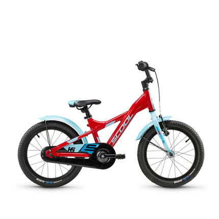 Lasten polkupyörä S´COOL XXlite, 16" punainen/vaaleansininen