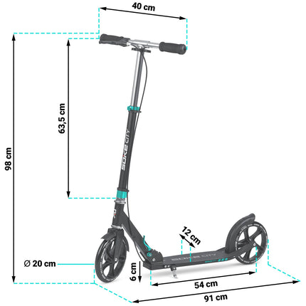Skootteri SOKE City, musta-turkoosi
