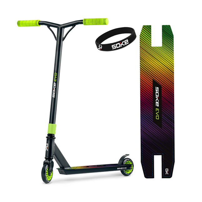 Temppuskootteri SOKE EVO, musta-vihreä