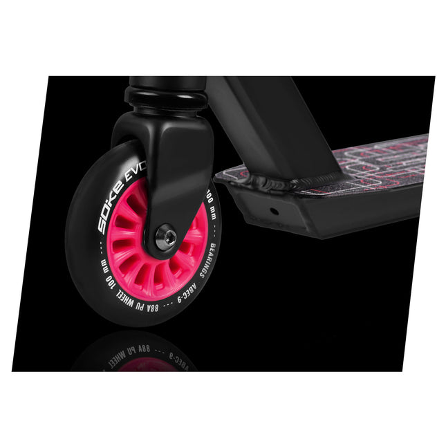 Temppuskootteri SOKE EVO, musta-vaaleanpunainen