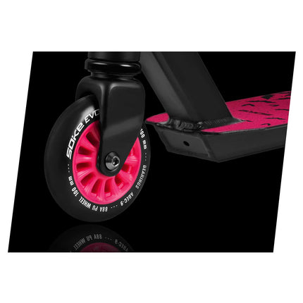 Temppuskootteri SOKE EVO, musta-vaaleanpunainen