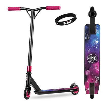 Temppuskootteri SOKE EVO, musta-pinkki-sininen