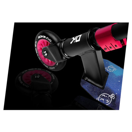 Temppuskootteri SOKE EVO, musta-pinkki-sininen